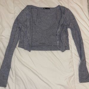 Zara Two Piece Cropped Cardigan Set